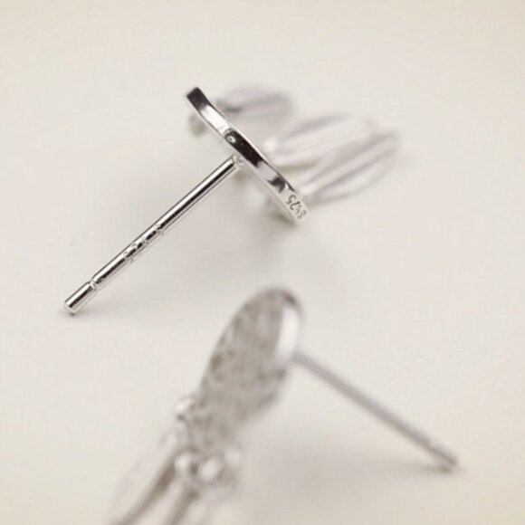 Jewelry earrings dreamcatcher stud studs 925 sterling silver boho style new - Picture 2 of 2